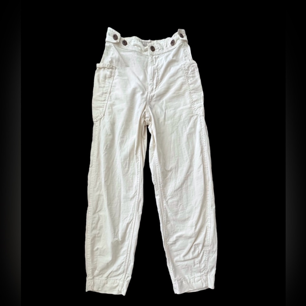 Everlane Carpenter Pants White High Rise Tapered Organic Cotton Like New Size 00